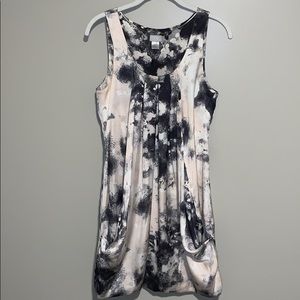 H&M bubble dress watercolor gray pink size 6